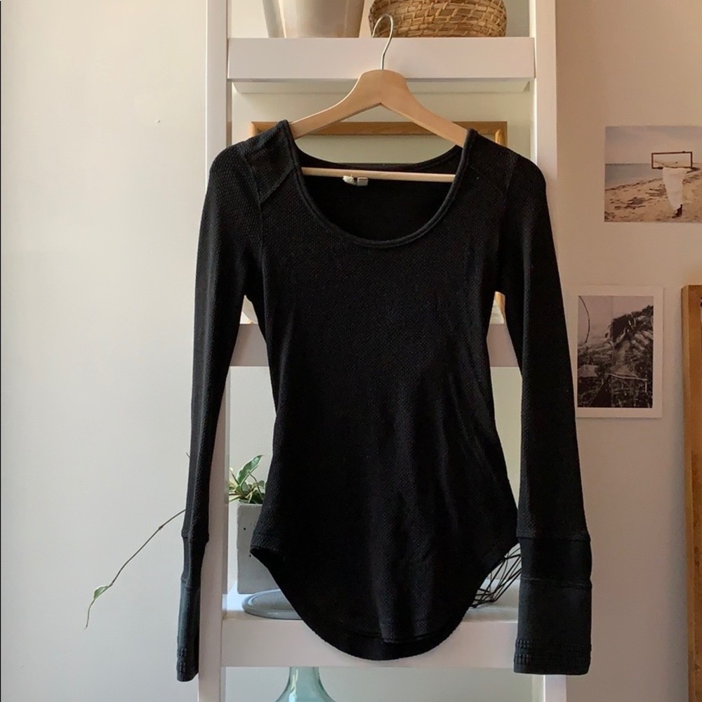Cozy black Free People Henley